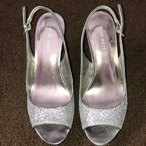 Nine West Silver Heels